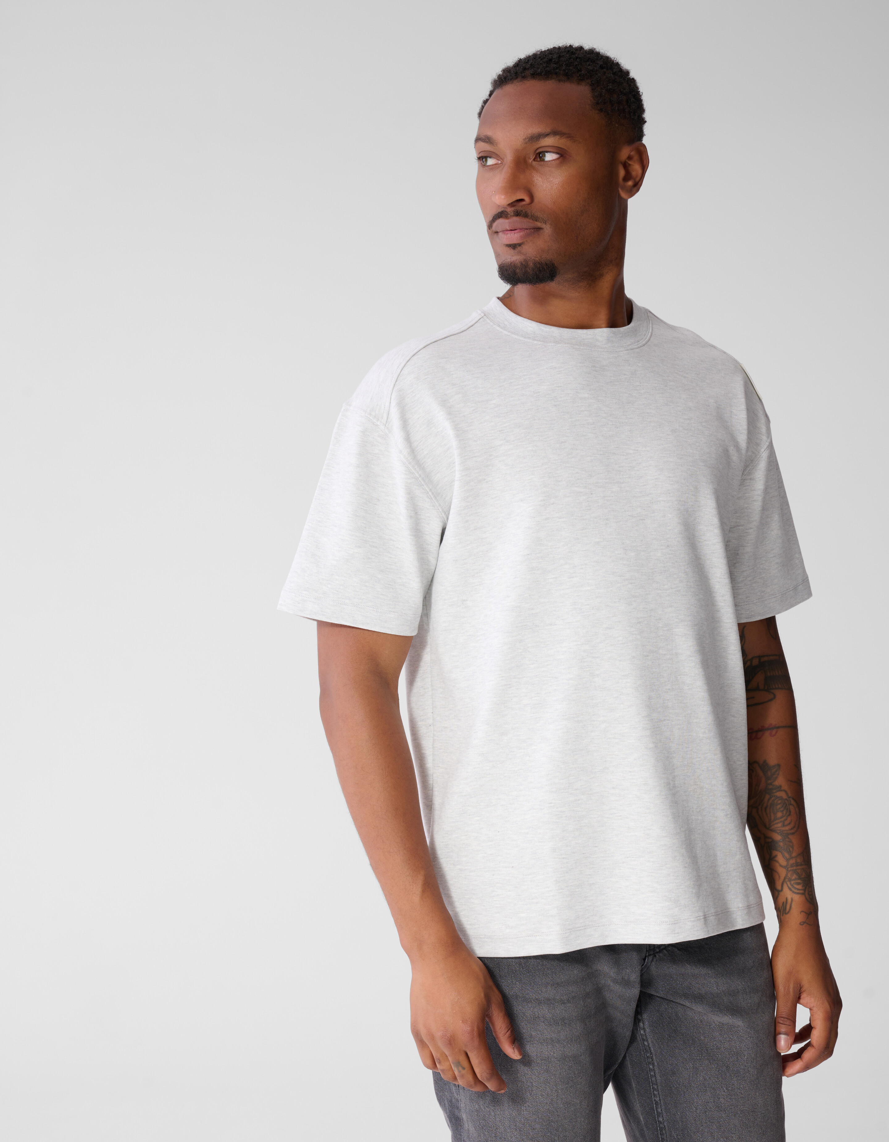Label-T-Shirt Hellgrau SHOEBY MEN