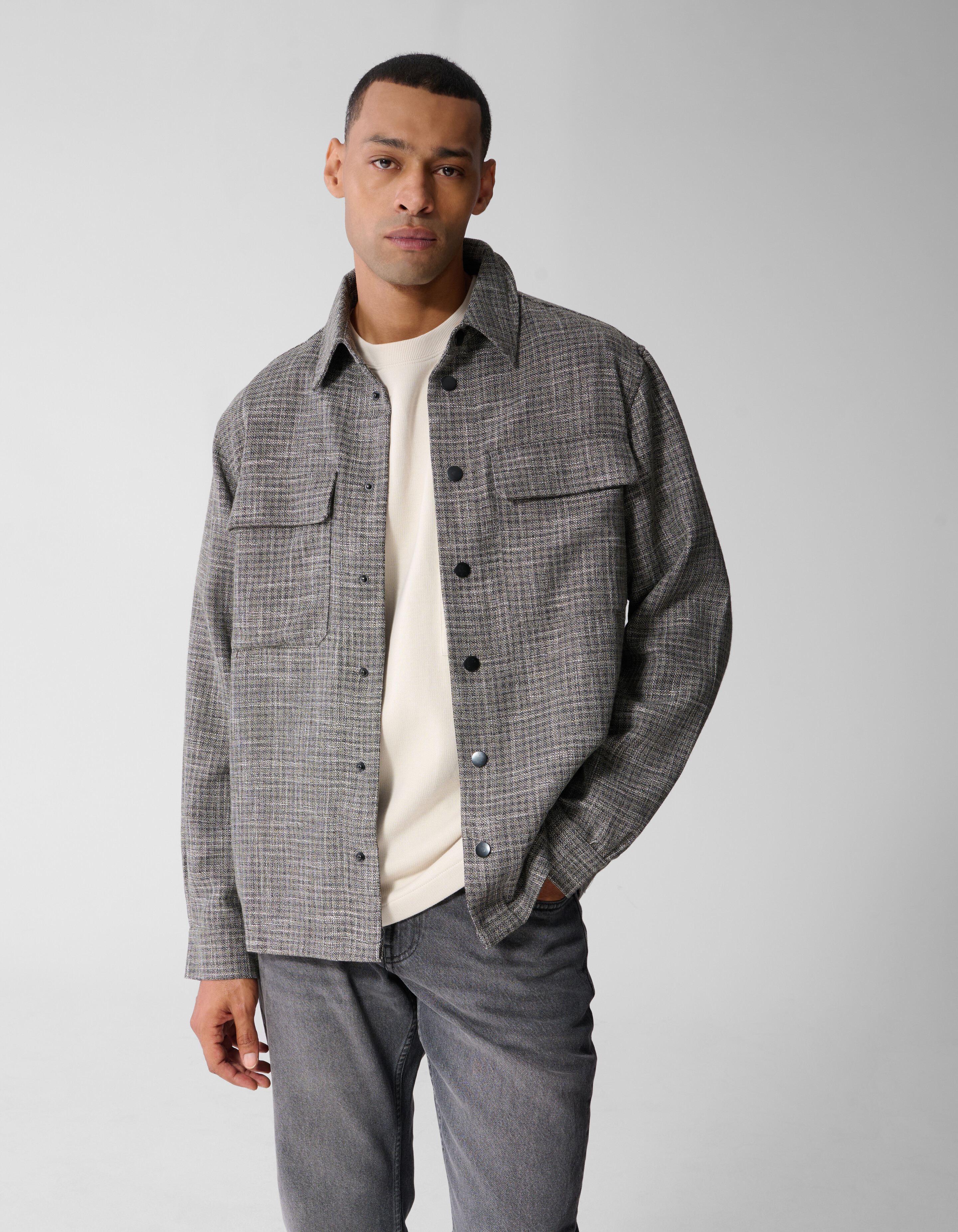 Kariertes Overshirt Grau SHOEBY MEN