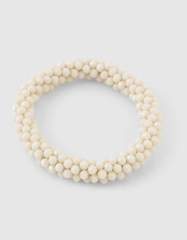 Perlenbesetztes Haargummi, cremefarben SHOEBY ACCESSOIRES