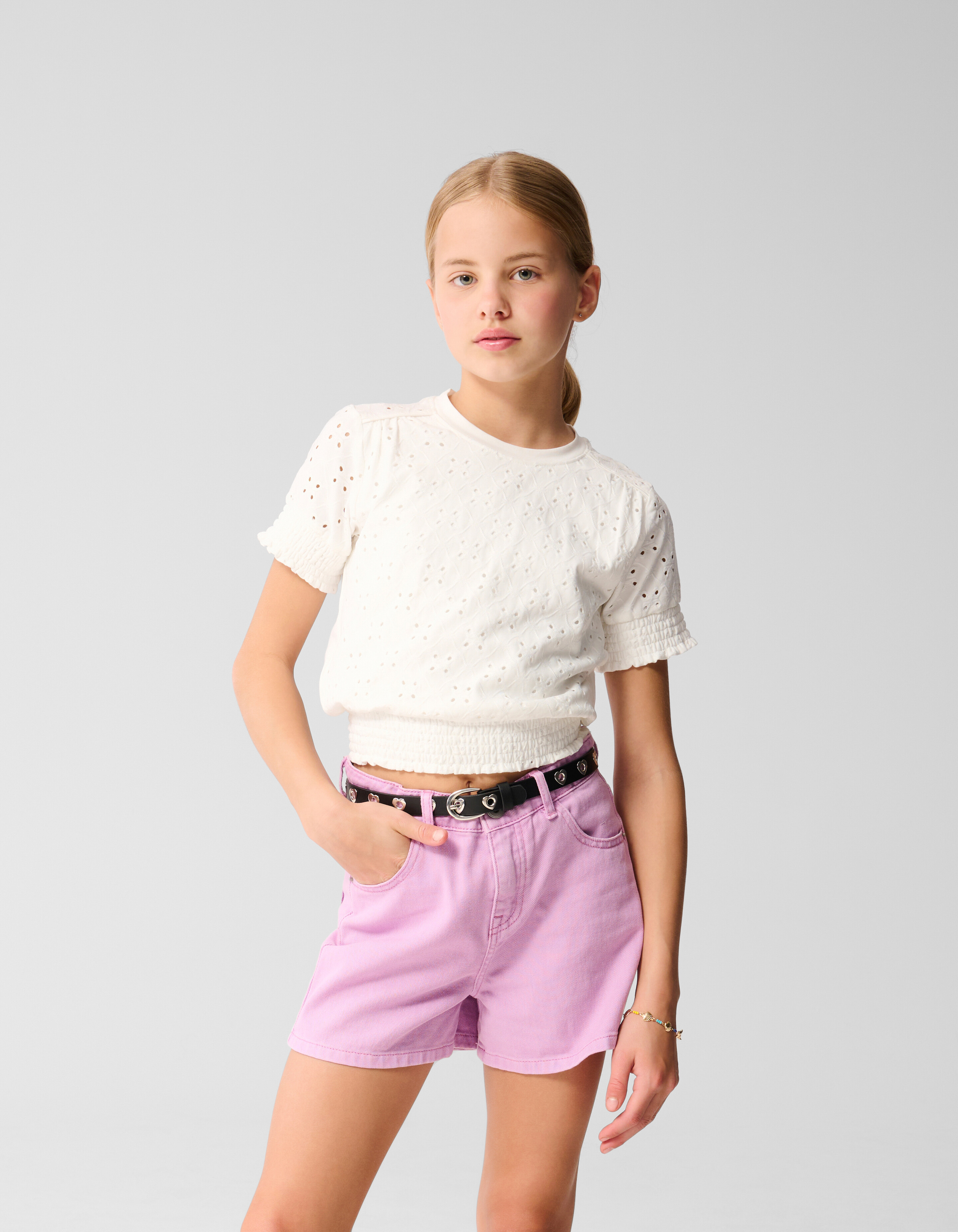Besticktes Top Weiß SHOEBY GIRLS