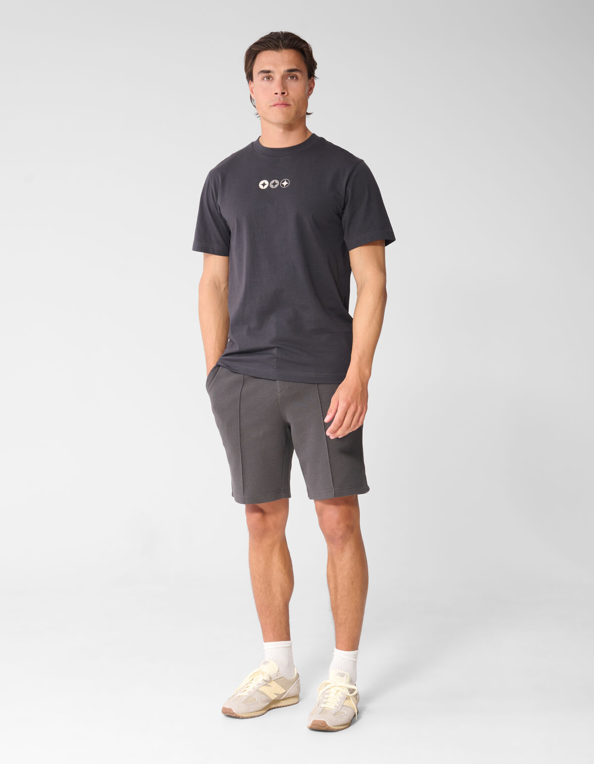 Spark Logo T-Shirt in Dunkelgrau SHOEBY MEN