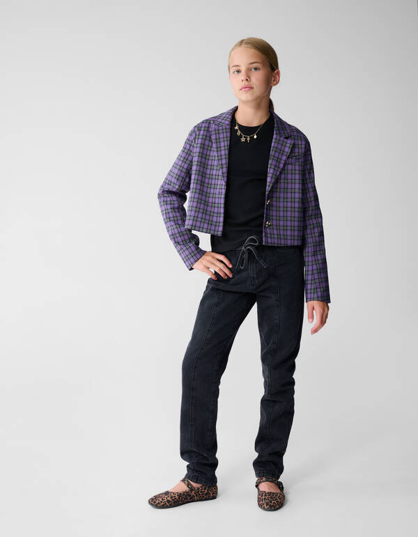 Cropped Karo-Blazer Lila SHOEBY GIRLS