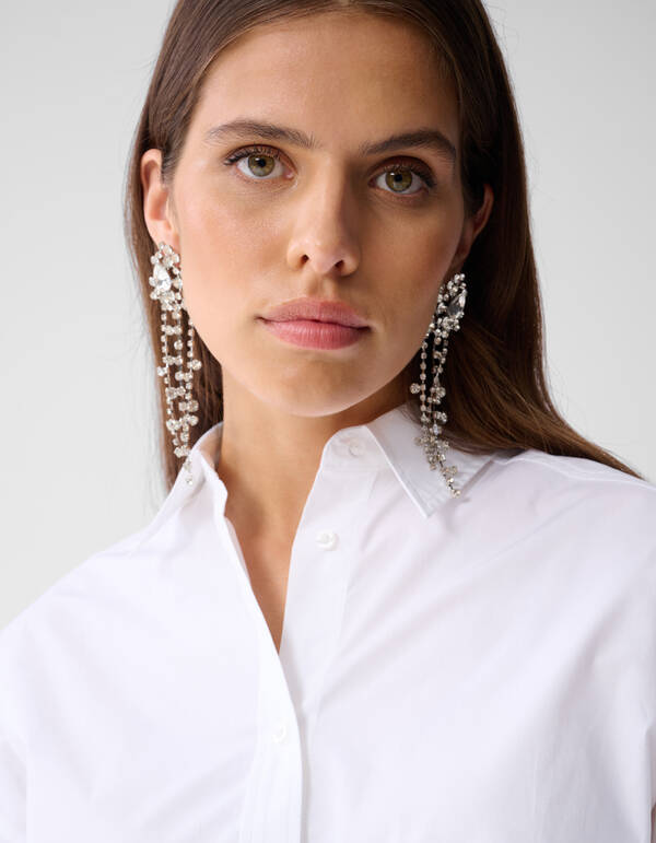 Übergrößen Popeline Bluse Weiß SHOEBY WOMEN