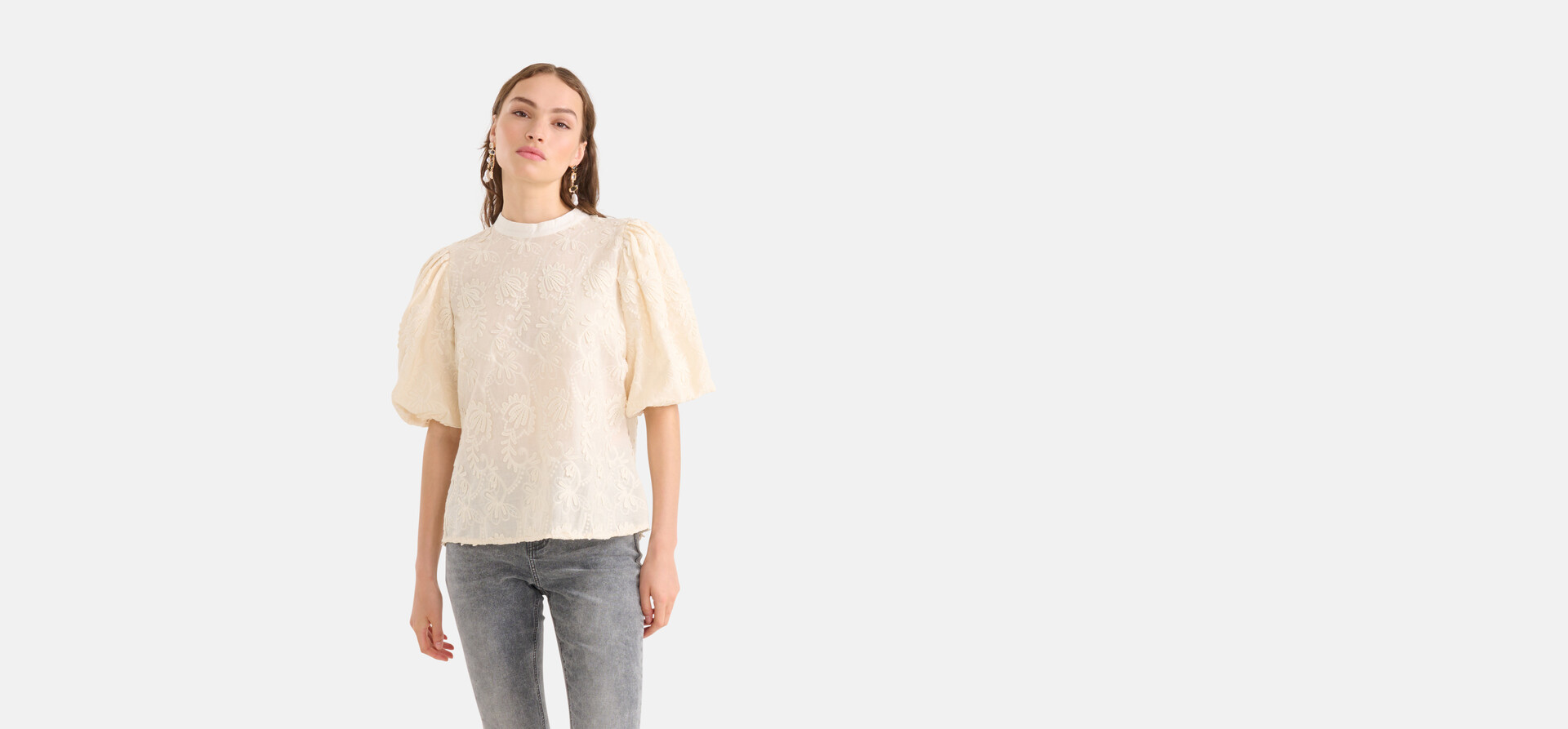 Besticktes Top Off White SHOEBY WOMEN