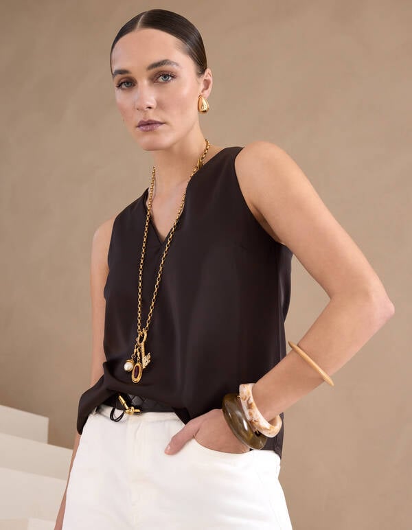 Satin Top Dunkelbraun Bei Mieke SHOEBY WOMEN