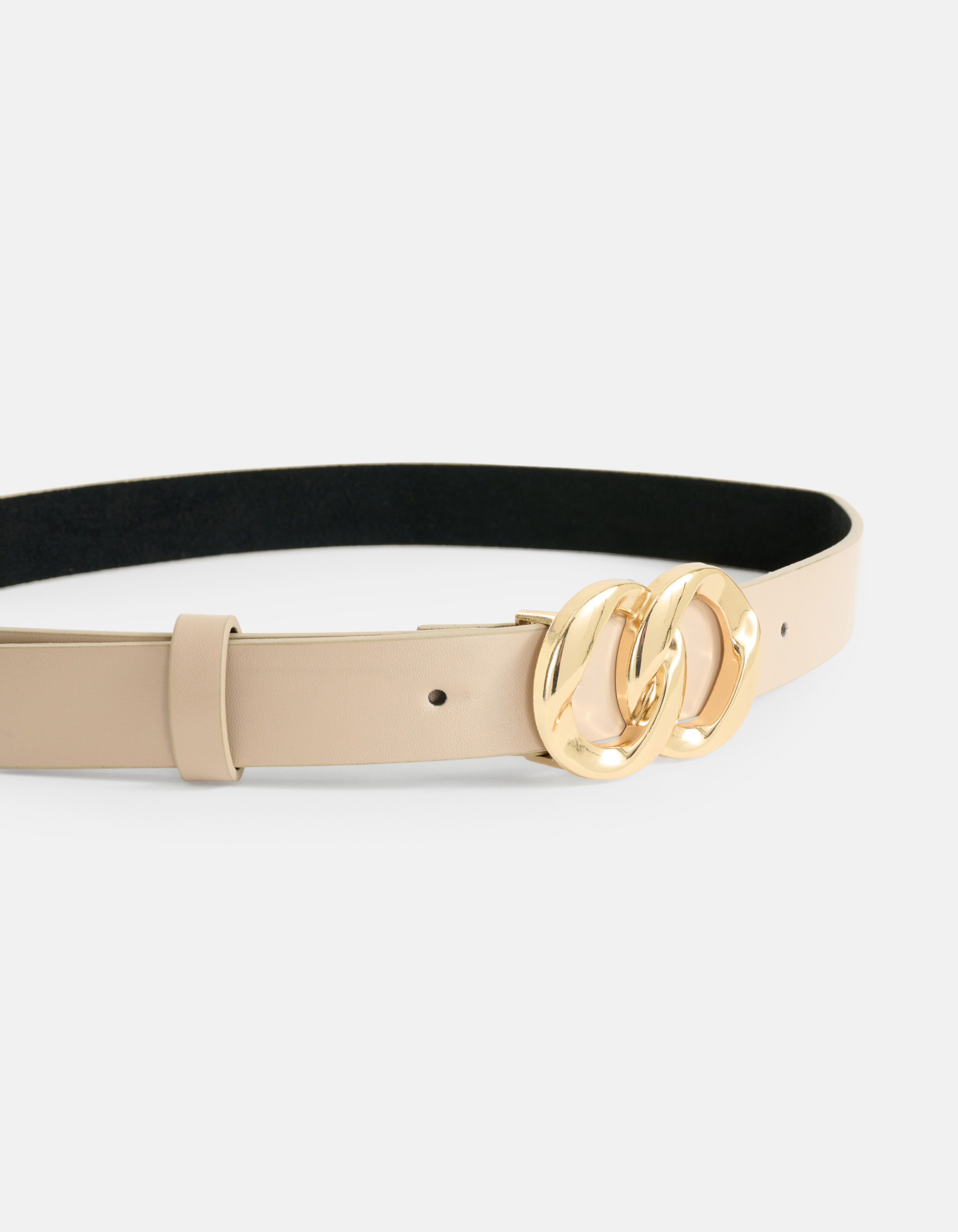 Dubbele Gesp Riem Beige SHOEBY ACCESSOIRES