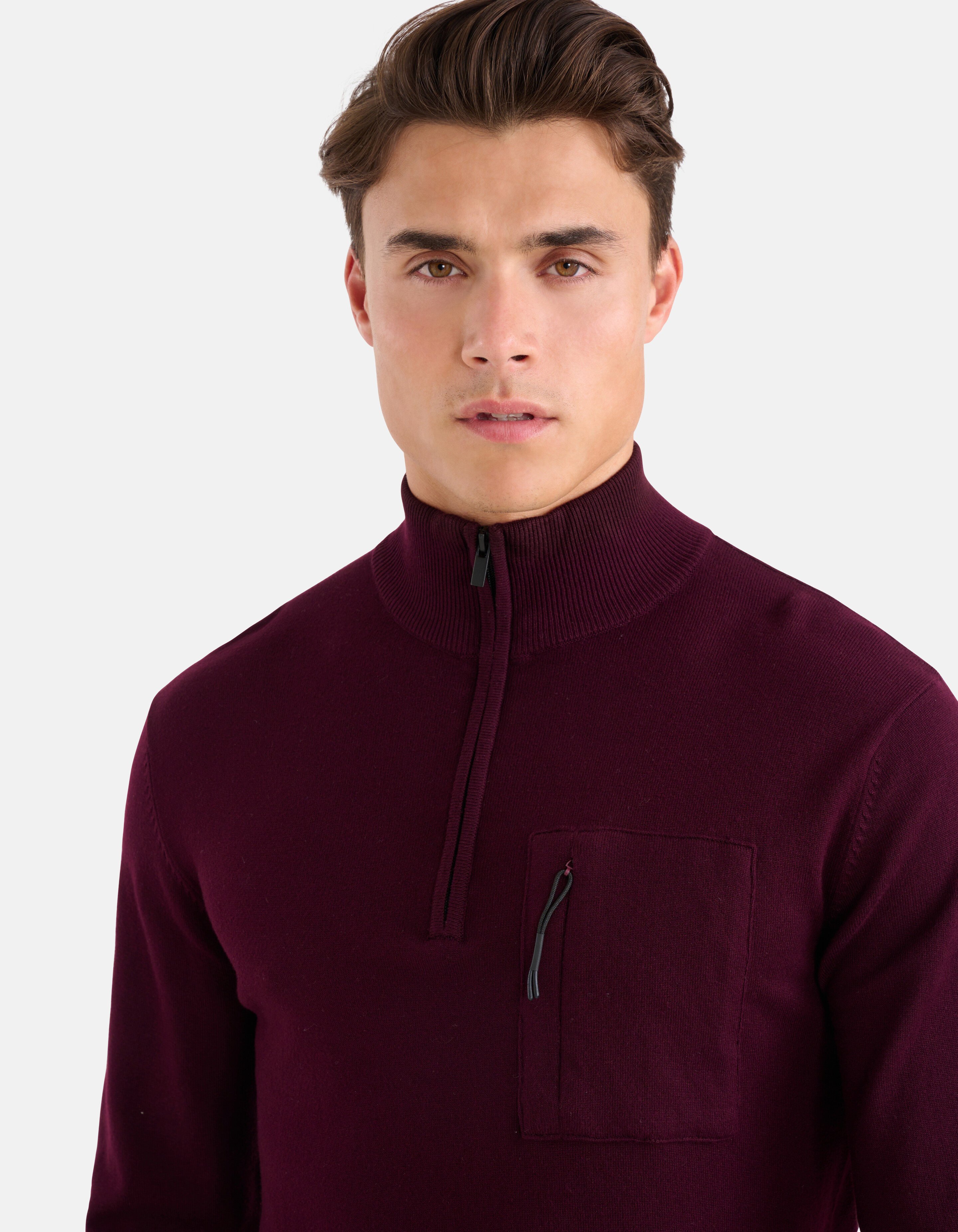 Rollkragenpullover mit Reißverschluss Lila SHOEBY MEN