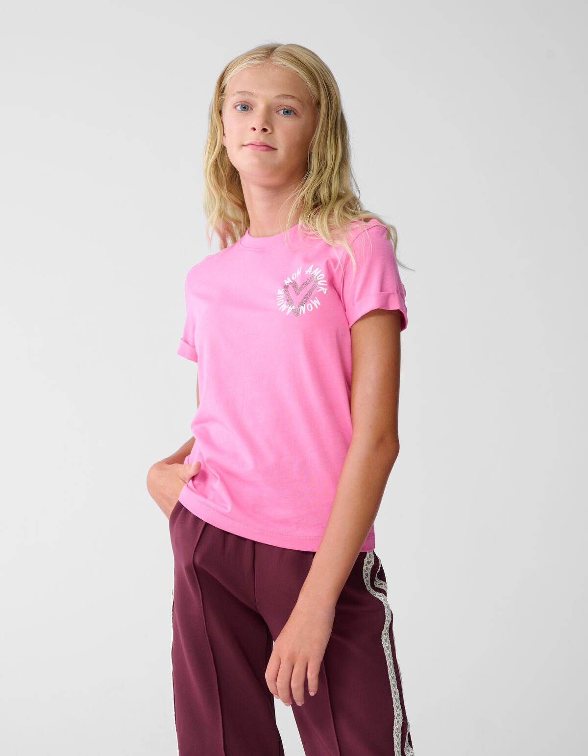 Mon Amour Artwork T-Shirt Rosa SHOEBY GIRLS