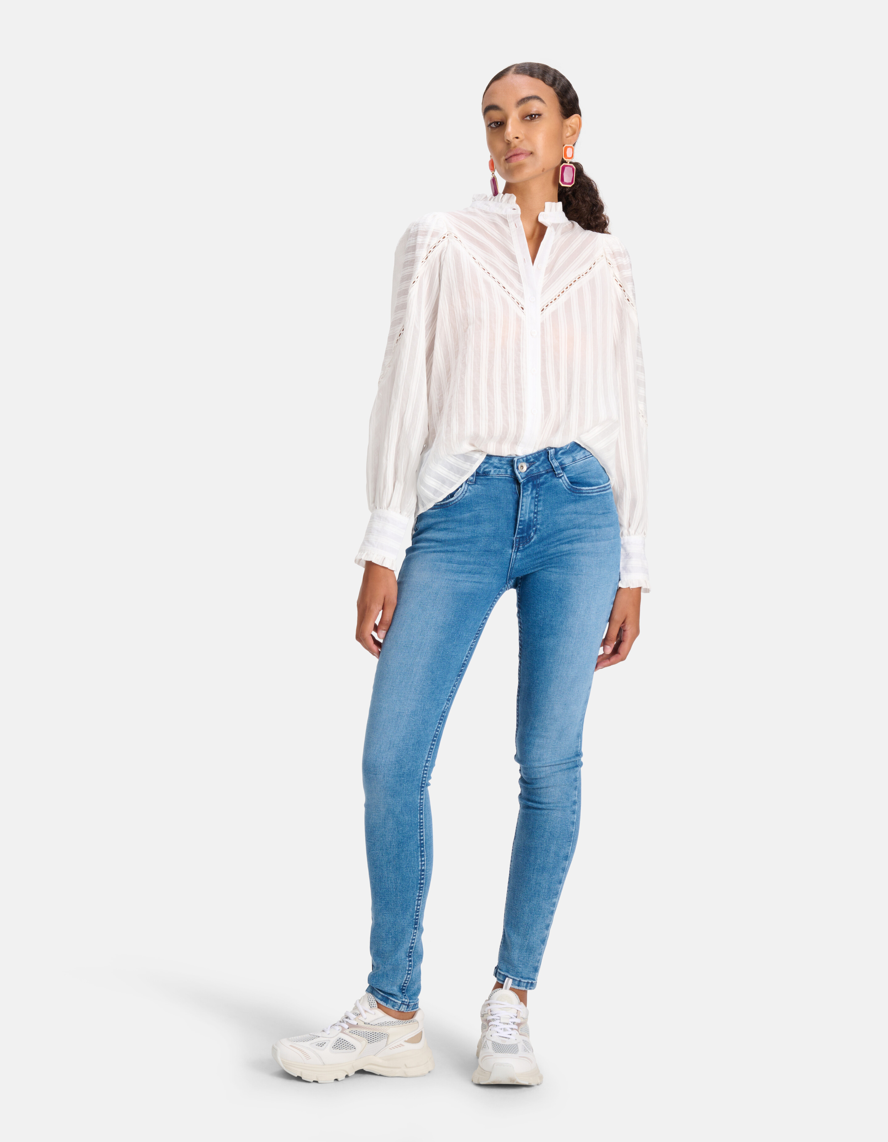 Gestreifte Bluse Off White SHOEBY WOMEN