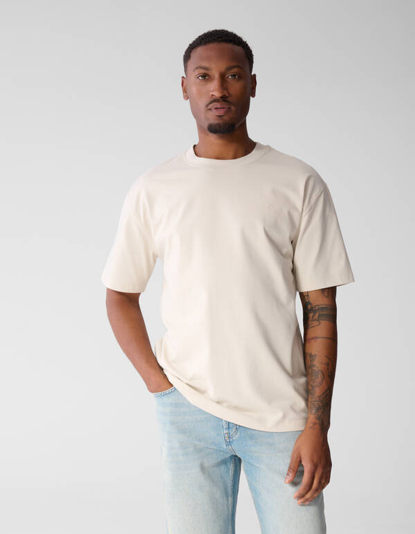 Twill-Grafik-T-Shirt Hellgrau SHOEBY MEN