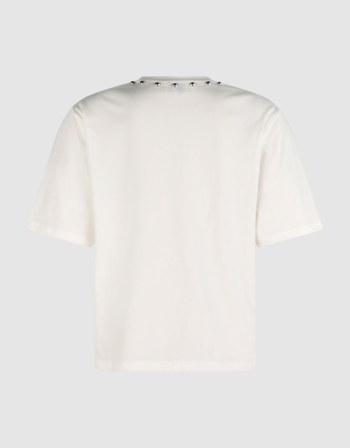 T-Shirt mit Nieten am Kragen Gebrochenes Wei&szlig; SHOEBY WOMEN