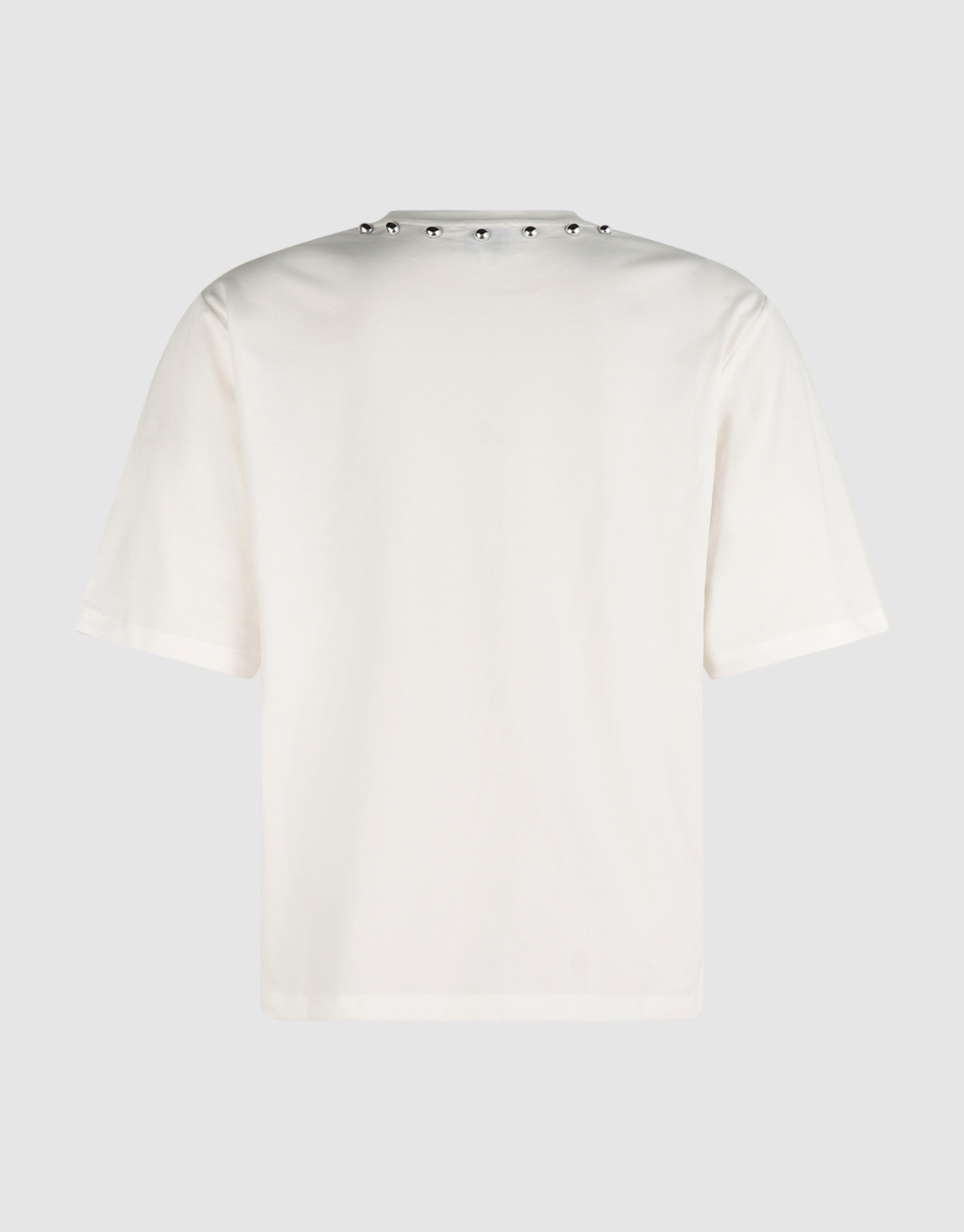 T-Shirt mit Nieten am Kragen Gebrochenes Wei&szlig; SHOEBY WOMEN