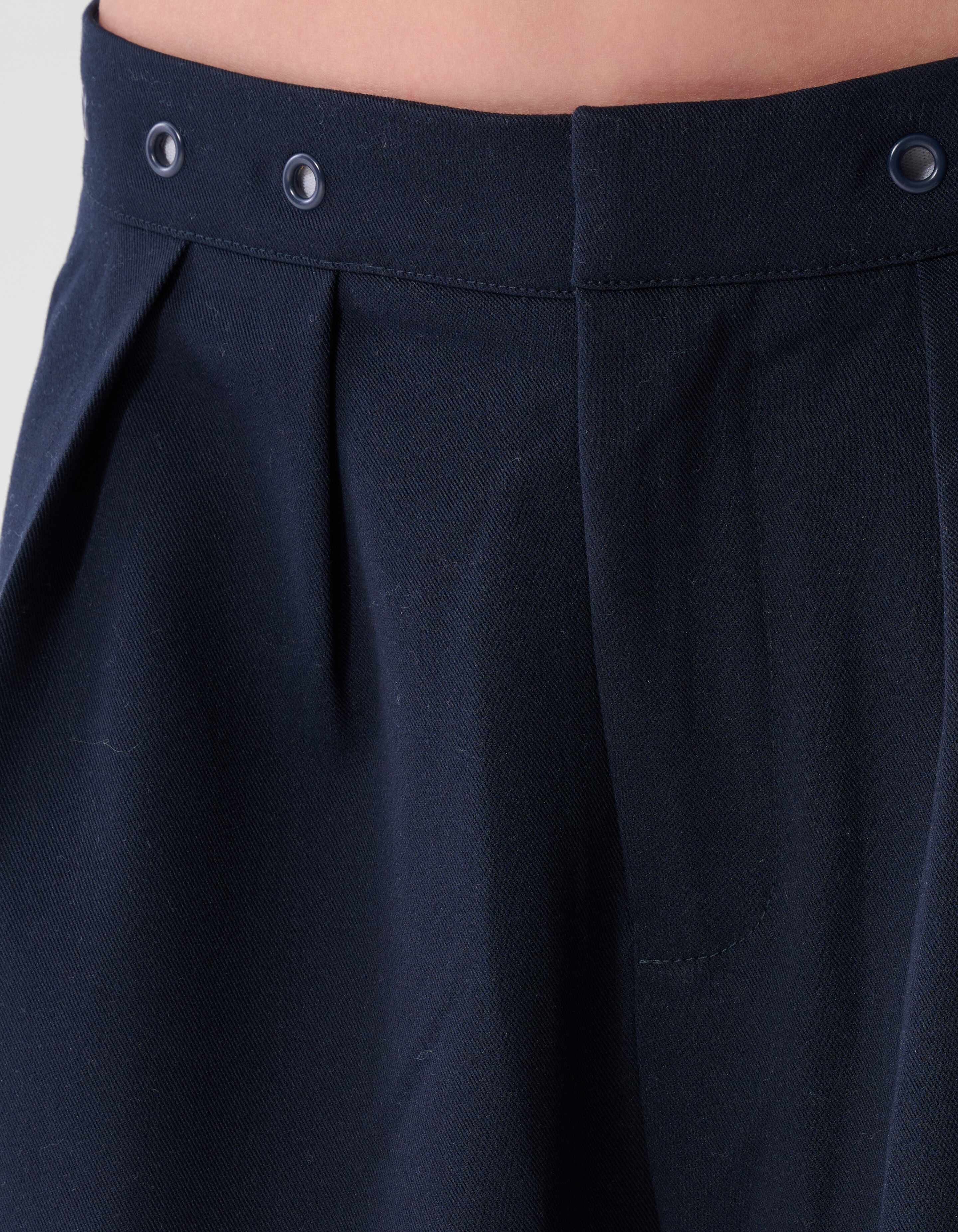 Eyelet Wide Leg Stoffhose Dunkelblau SHOEBY GIRLS