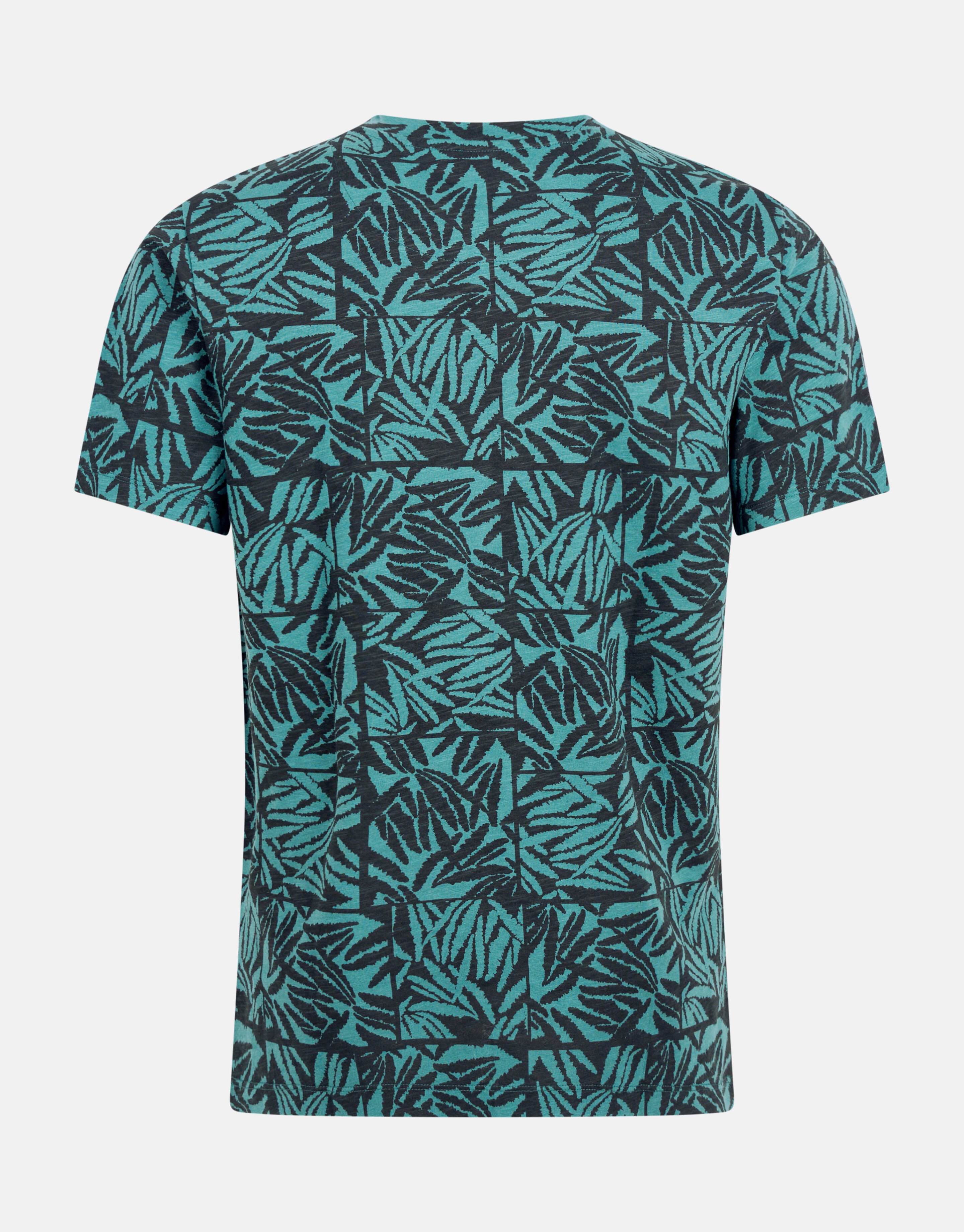 Printed T-shirt Turquoise SHOEBY MEN