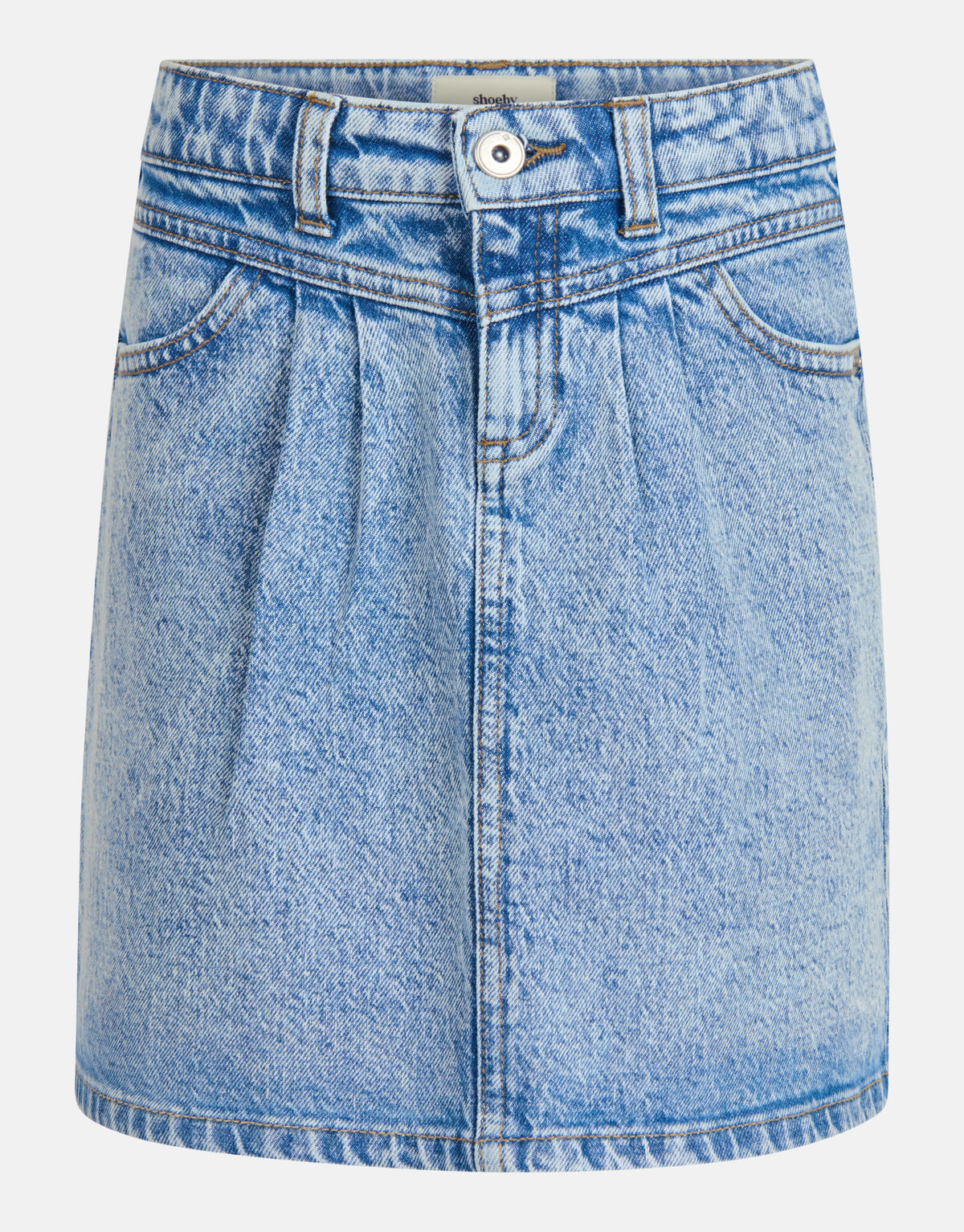 Geplooide Denim Rok Mediumstone SHOEBY GIRLS