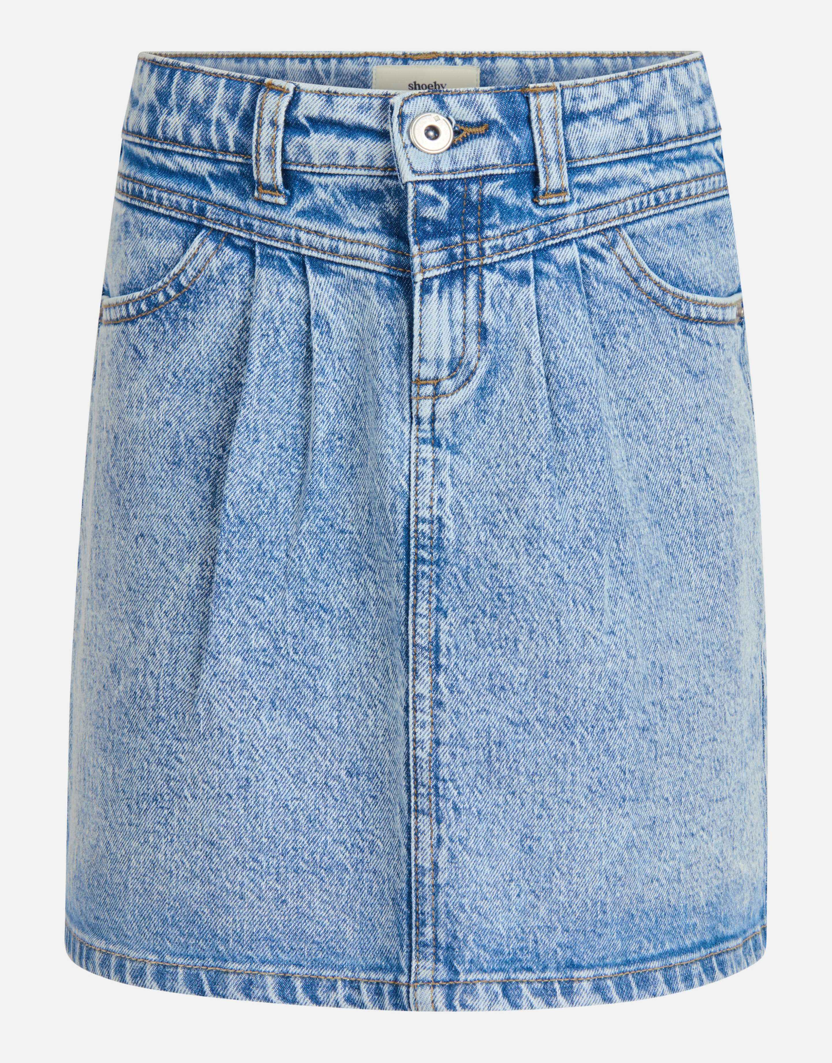 Geplooide Denim Rok Mediumstone SHOEBY GIRLS