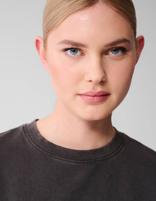 Gewaschenes T-shirt-Kleid Dunkelgrau SHOEBY WOMEN