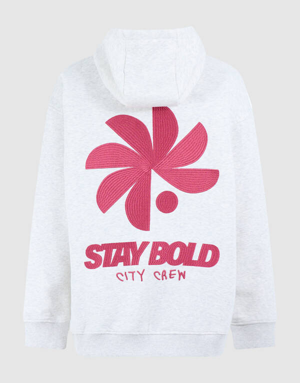 Oversized Fit Bold Artwork Hoodie Lichtgrijs SHOEBY BOYS