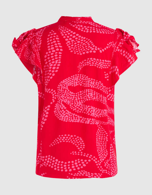 Bedrucktes R&uuml;schentop Rot SHOEBY WOMEN