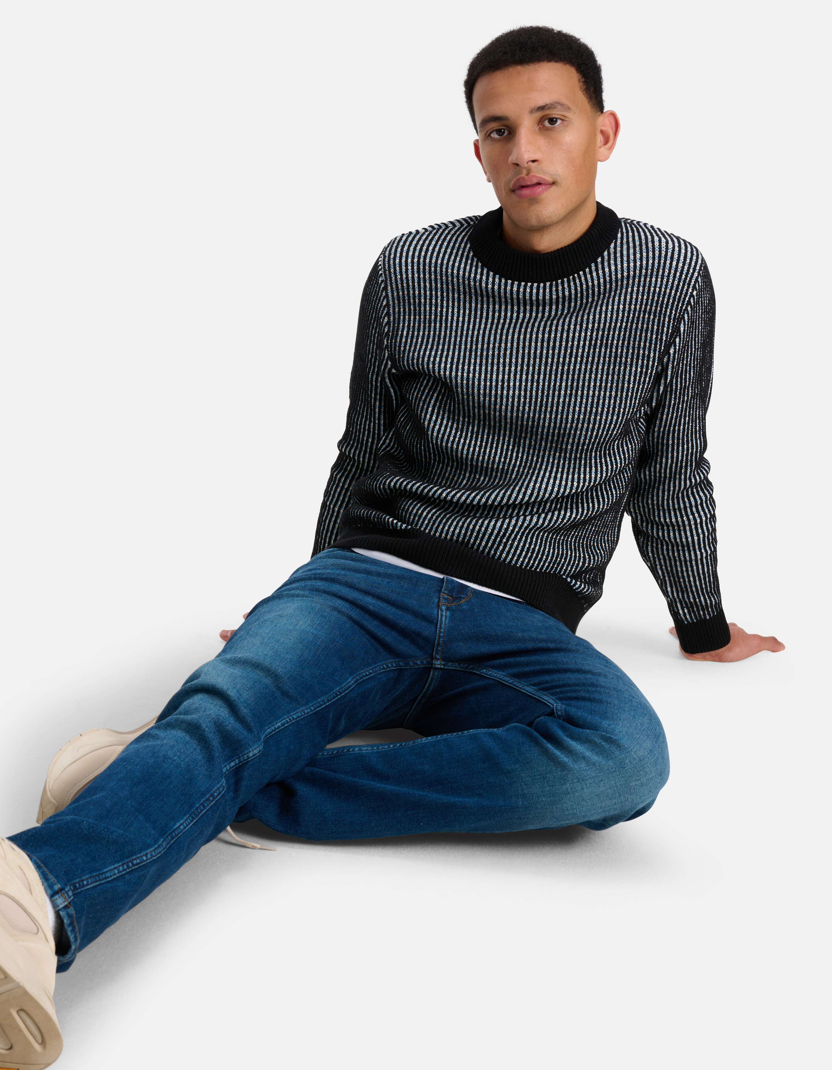 Detaillierter Strickpullover Blau SHOEBY MEN