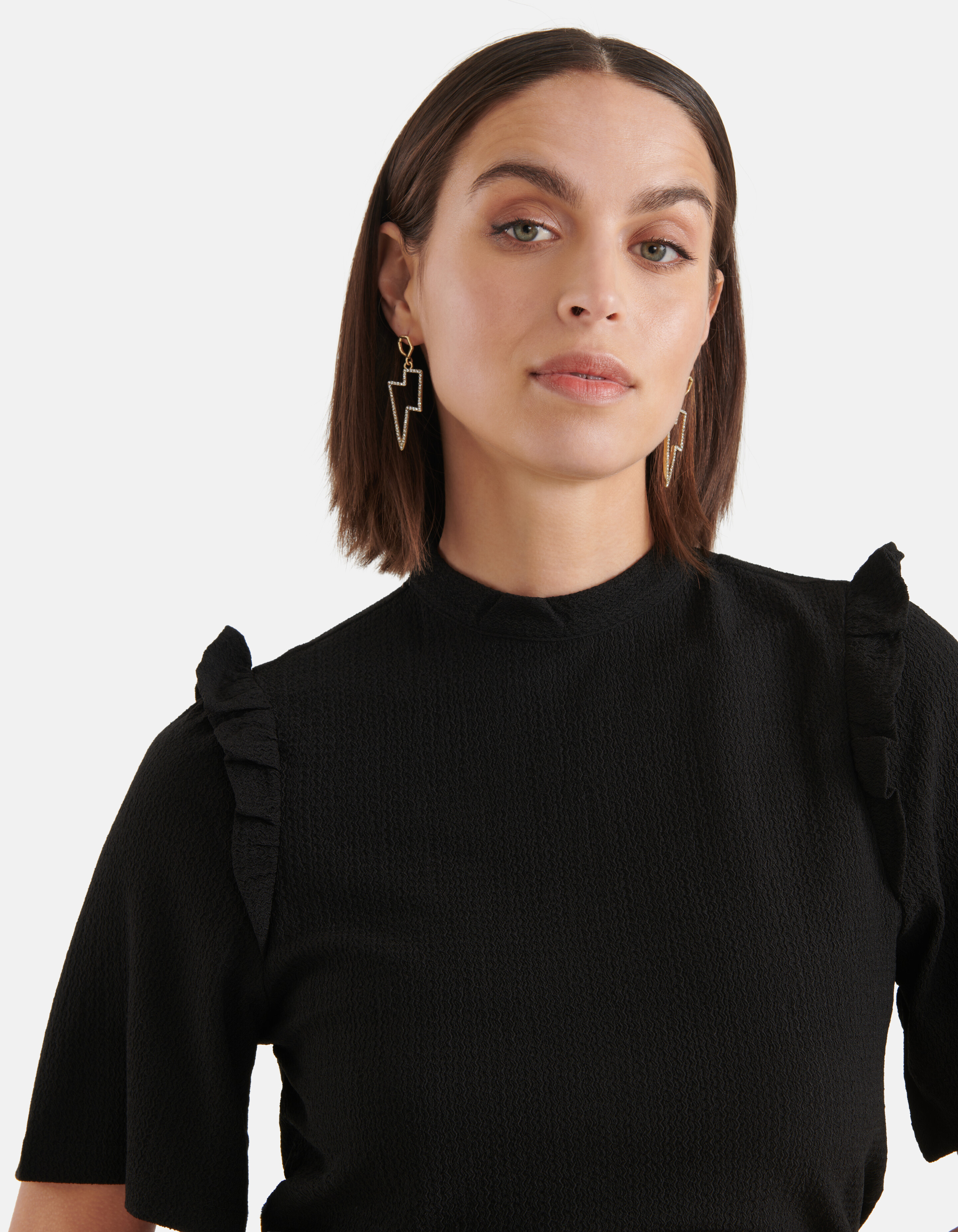Crinkle Top Schwarz SHOEBY WOMEN