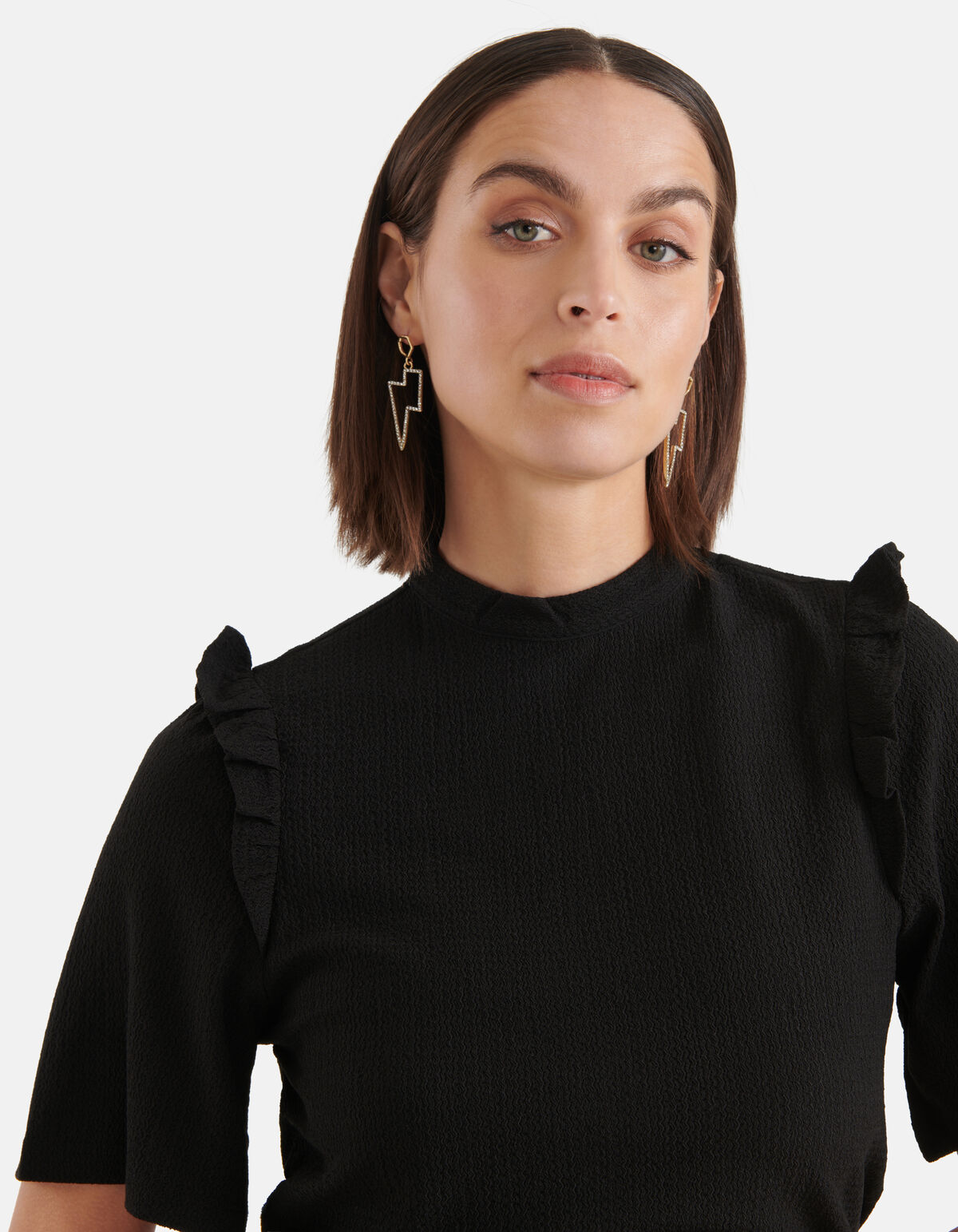 Crinkle Top Schwarz SHOEBY WOMEN