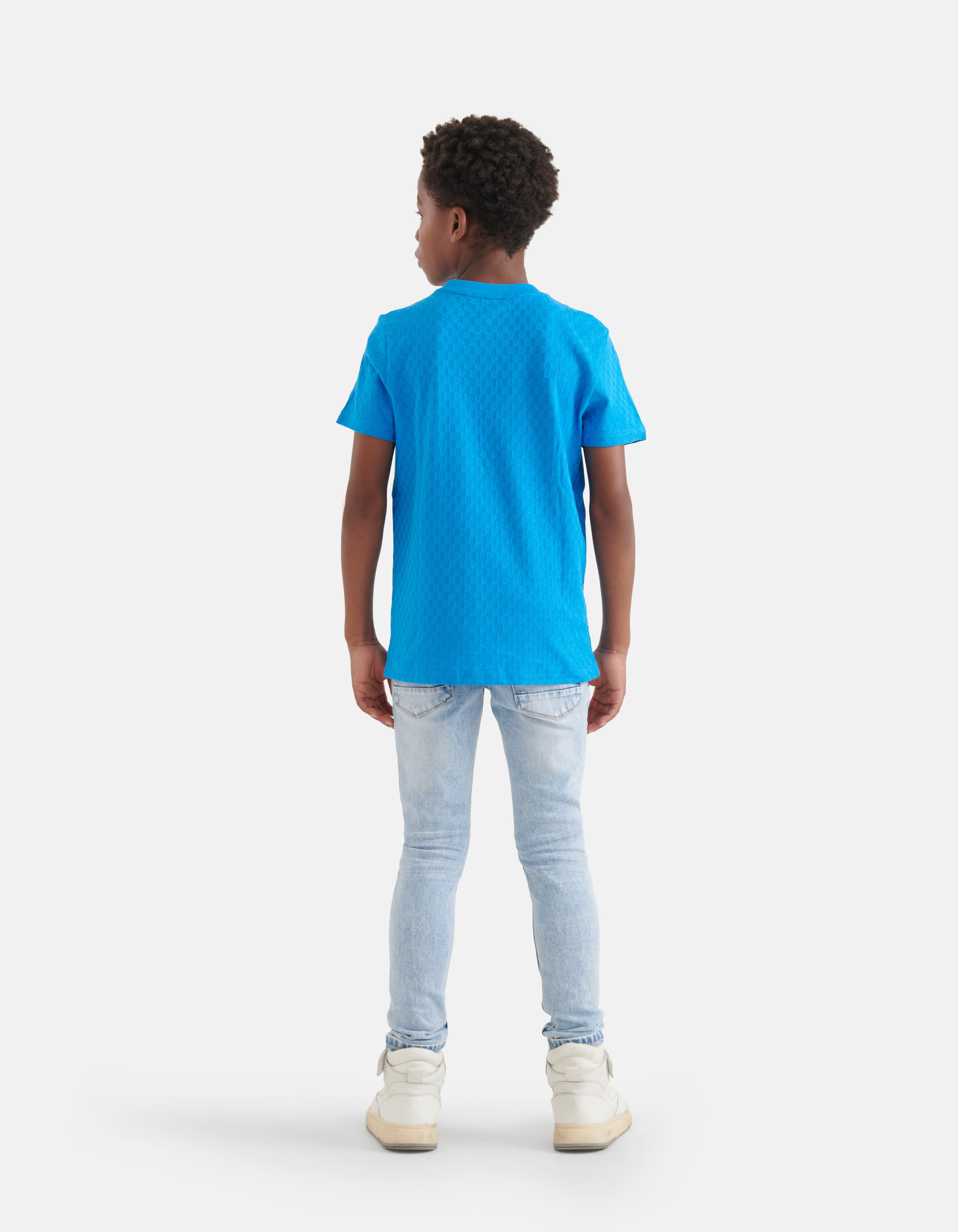 T-Shirt mit Karodruck Blau SHOEBY BOYS