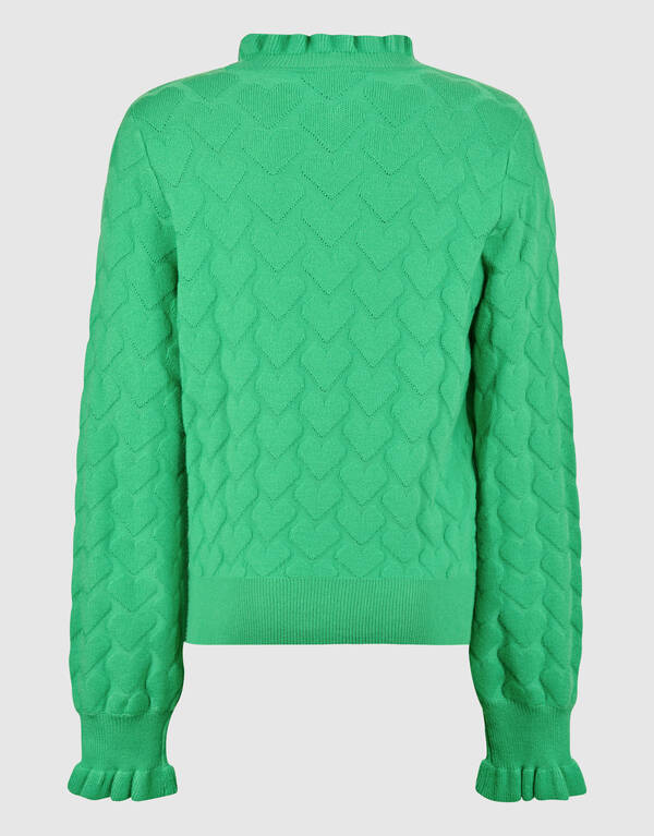 Stricktop mit Herzmotiv Grün SHOEBY GIRLS