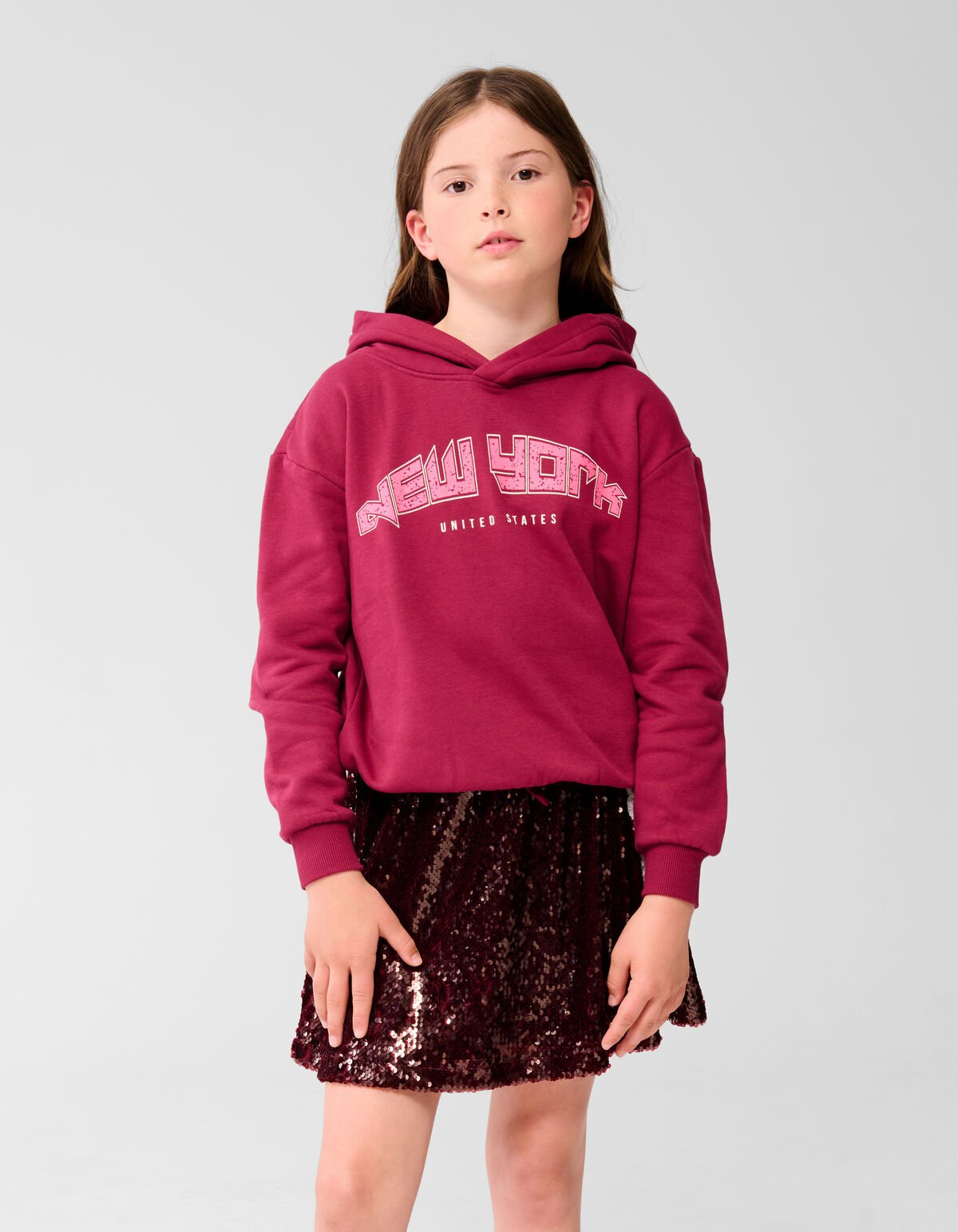 Pailletten Minirock Dunkelrot SHOEBY GIRLS