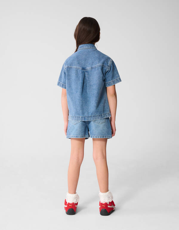 Denim Nieten Bluse Blau SHOEBY GIRLS