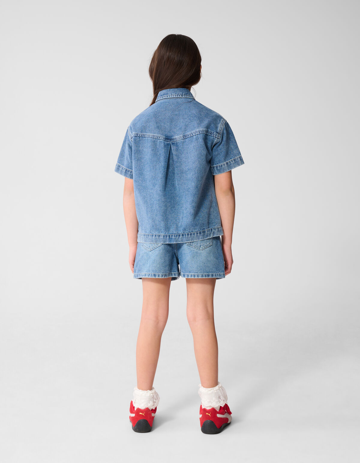 Denim Nieten Bluse Blau SHOEBY GIRLS