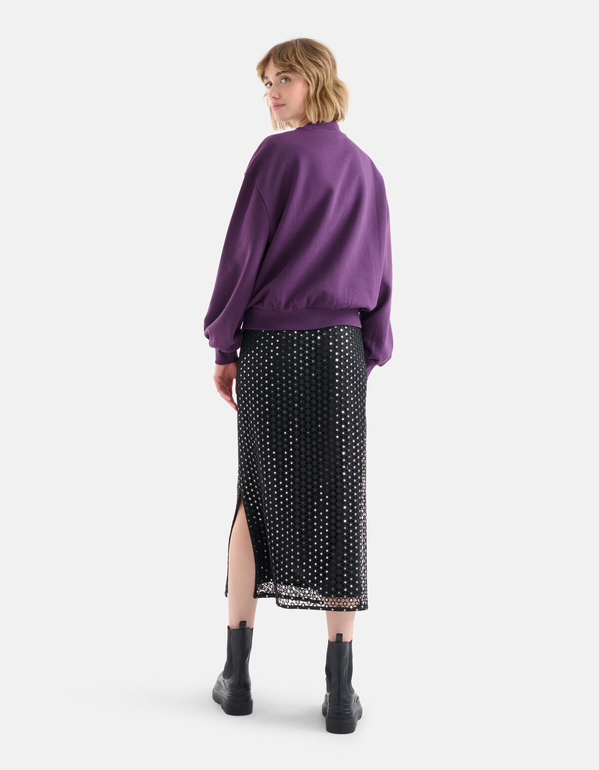 Spitzenrock mit Glitzer Schwarz SHOEBY WOMEN