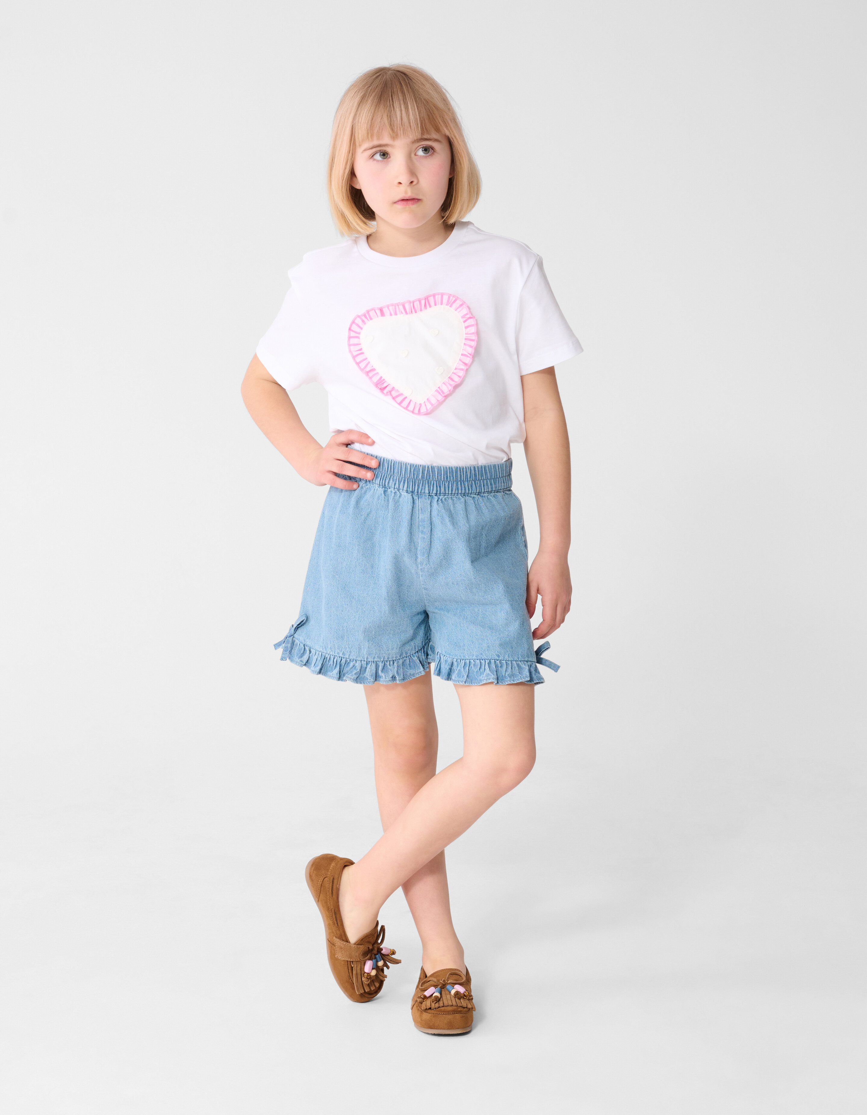Ruffle Heart T-Shirt Wei&szlig; SHOEBY GIRLS