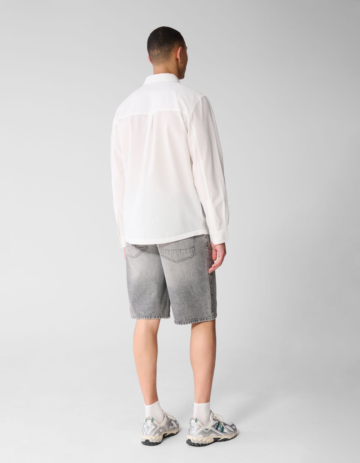 Seersucker Hemd Wei&szlig; SHOEBY MEN