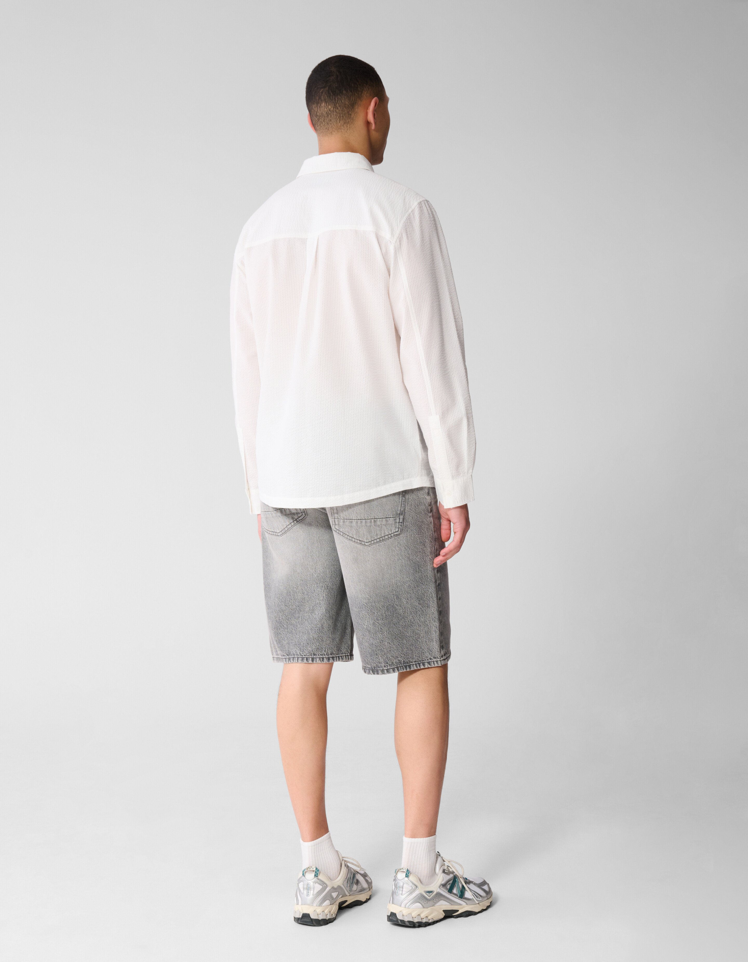 Seersucker Hemd Wei&szlig; SHOEBY MEN