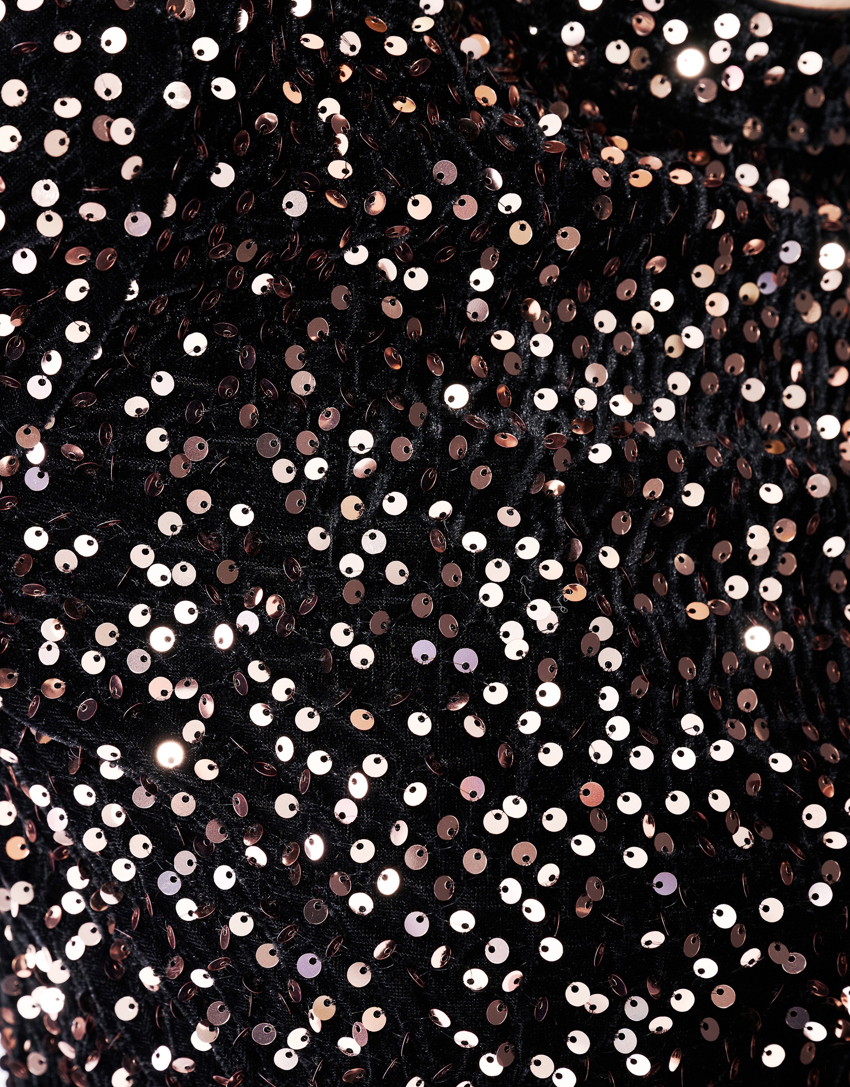 Pailletten-Flare-Langarmshirt Schwarz SHOEBY WOMEN