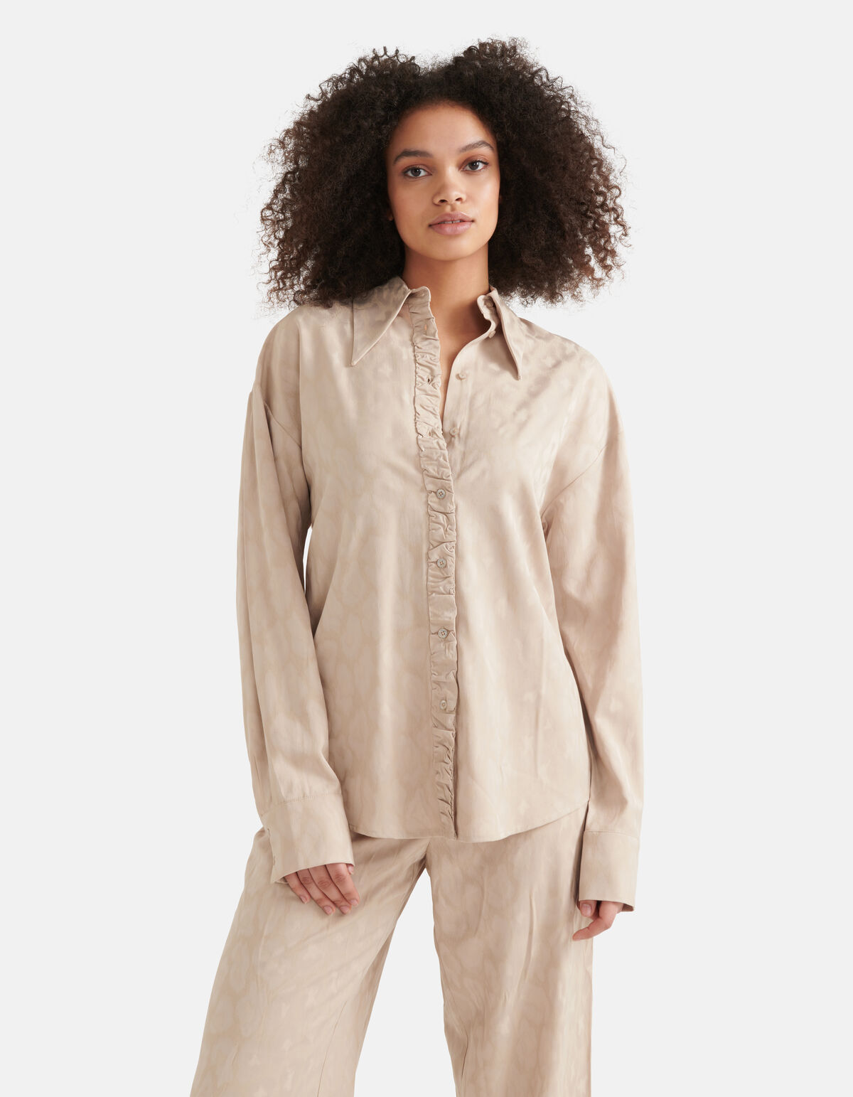 Satin-Tierbluse Sand SHOEBY WOMEN