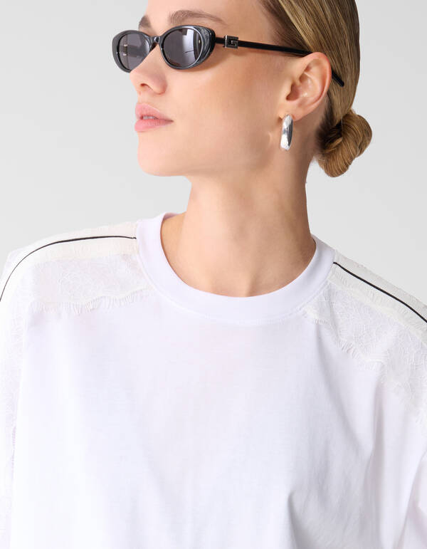 Kanten T-Shirt Wei&szlig; SHOEBY WOMEN