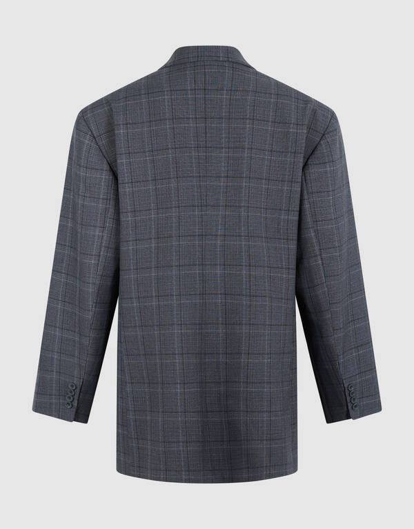 Kariertes Blazer-Kleid Dunkelgrau SHOEBY WOMEN