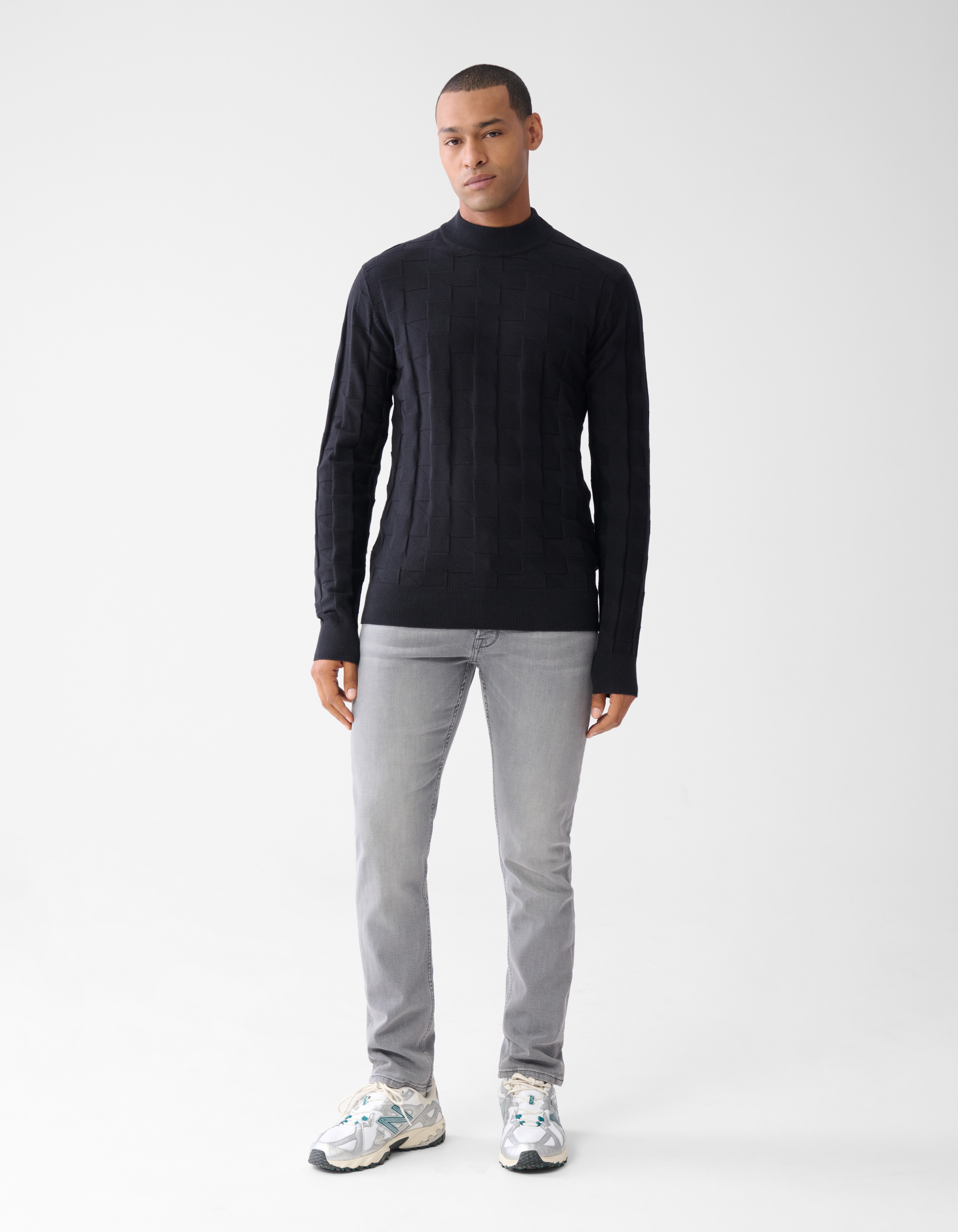 Pied De Poule Pullover Schwarz SHOEBY MEN