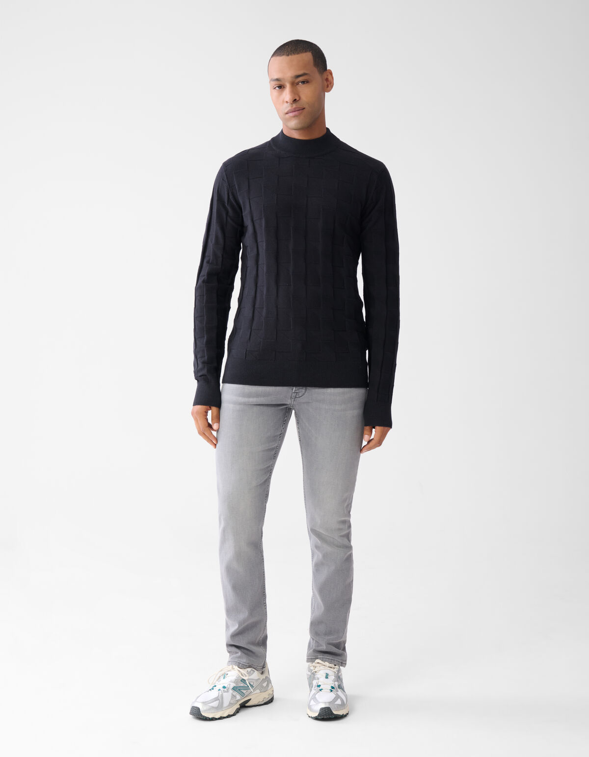 Pied De Poule Pullover Schwarz SHOEBY MEN