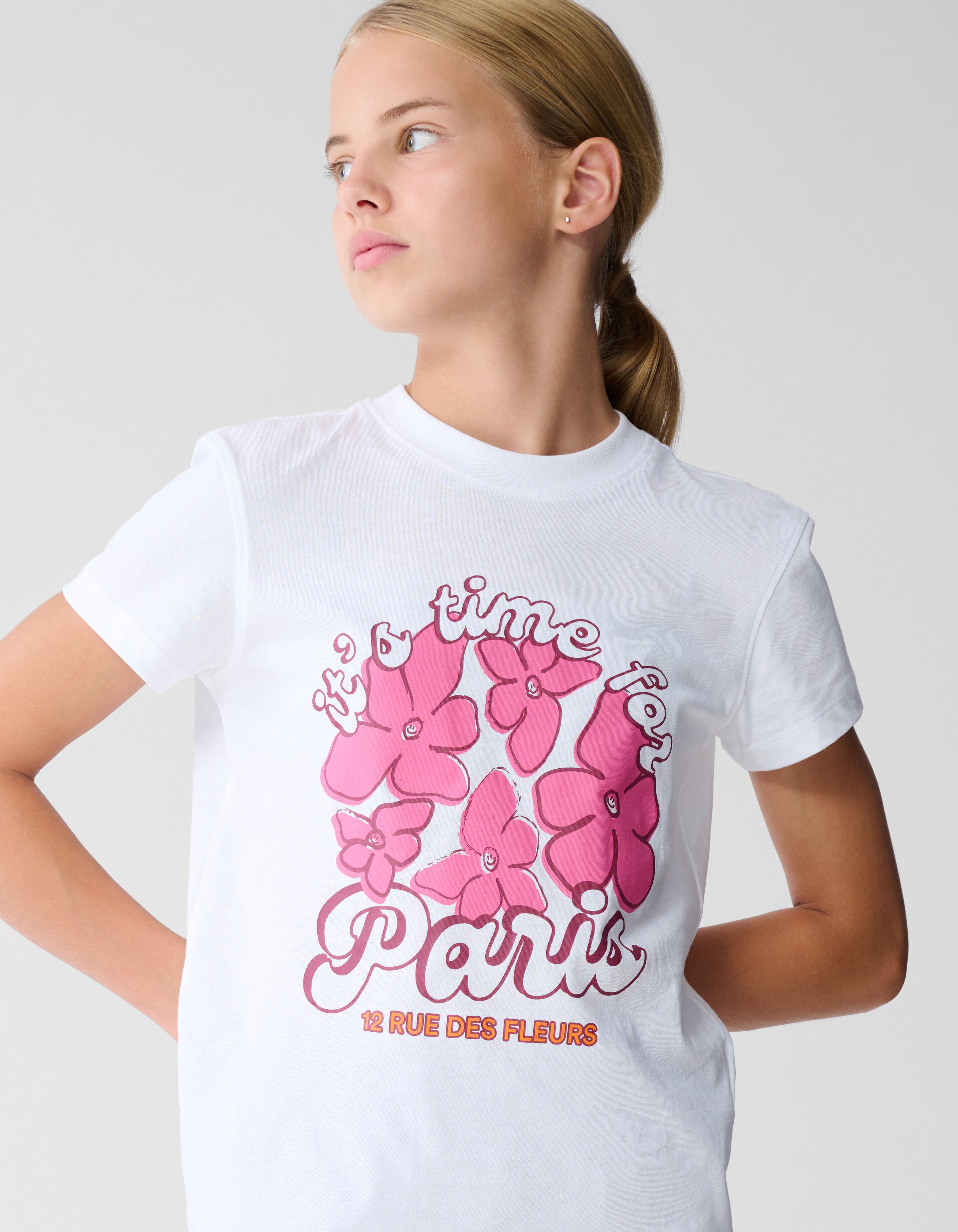 Rue De Fleur Kunst T-Shirt Weiß SHOEBY GIRLS