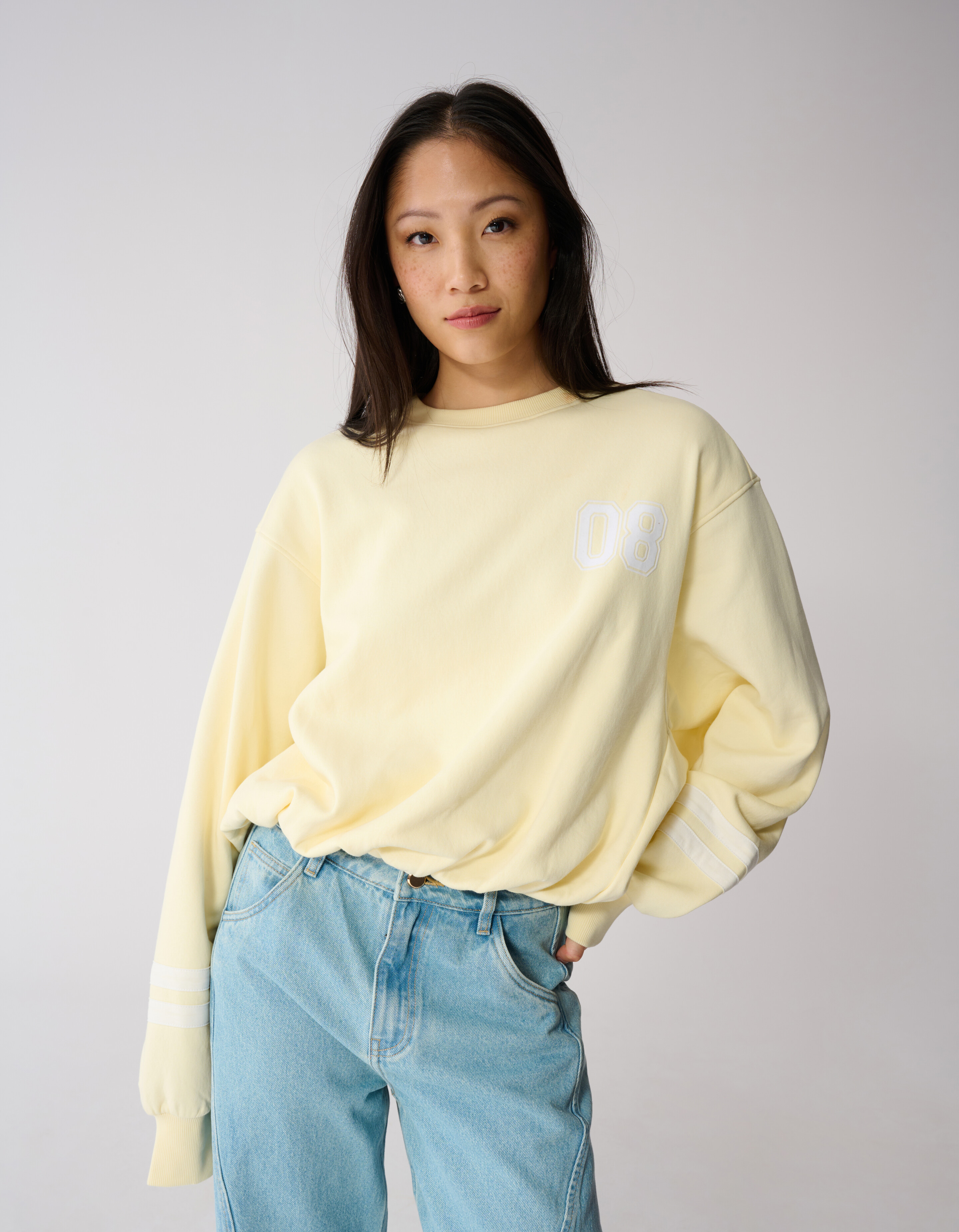 Varsity-Cord-Pullover Hellgelb SHOEBY WOMEN