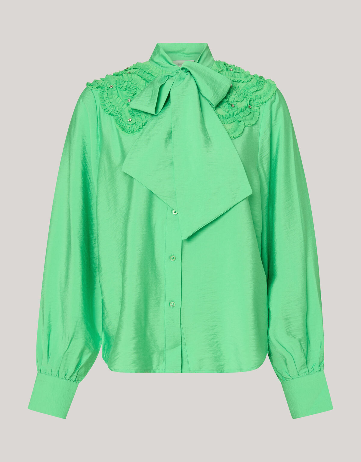 Schleife Strass Bluse Gr&uuml;n SHOEBY WOMEN