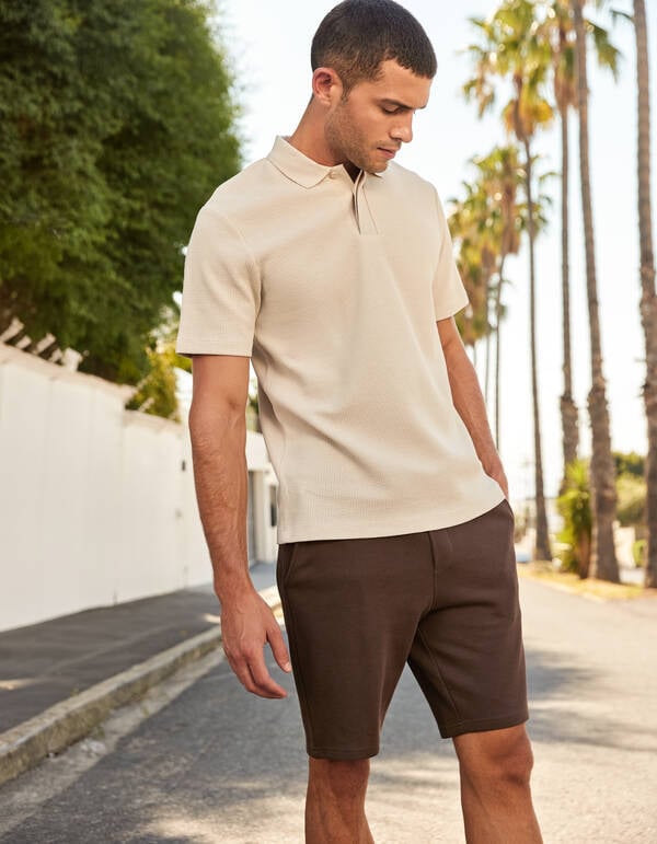 Waffel-Polo Hellgrau SHOEBY MEN