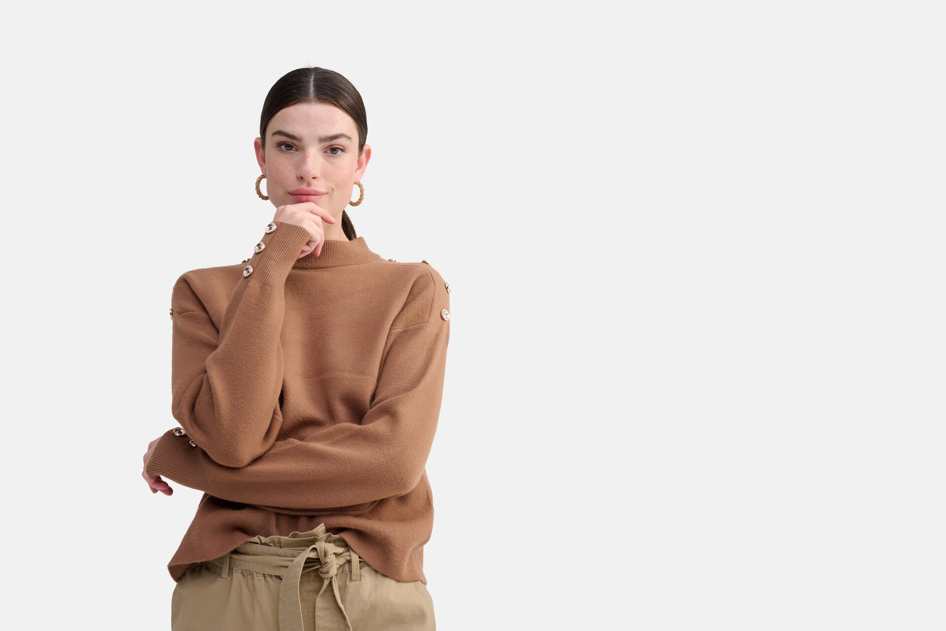 Fancy Button Pullover SHOEBY WOMEN