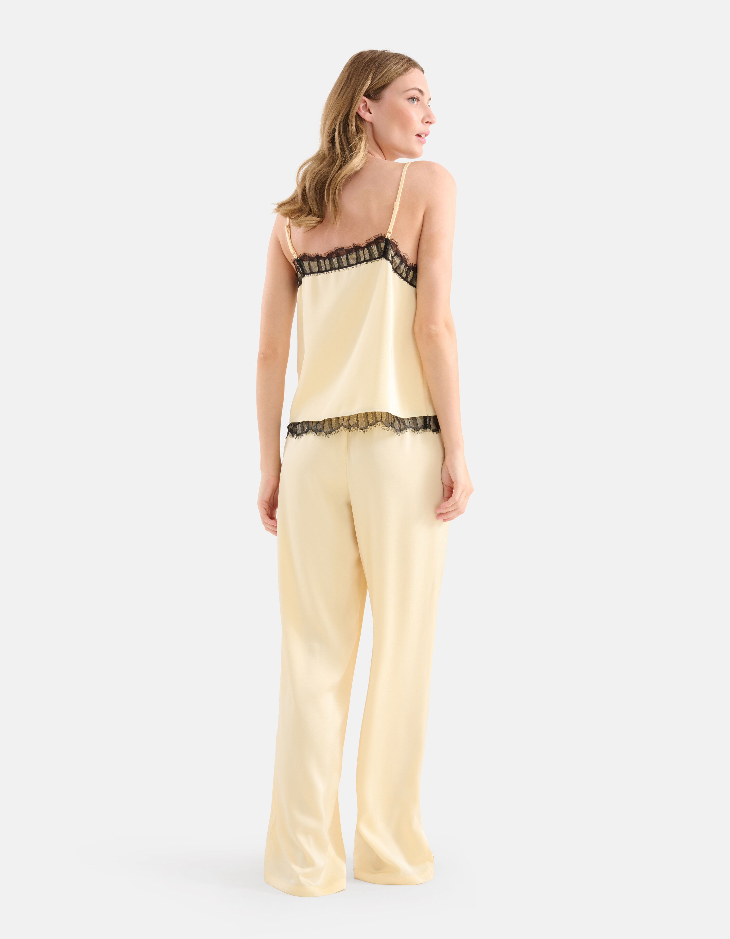 Spitzen-Satin-Top Hellgelb SHOEBY WOMEN