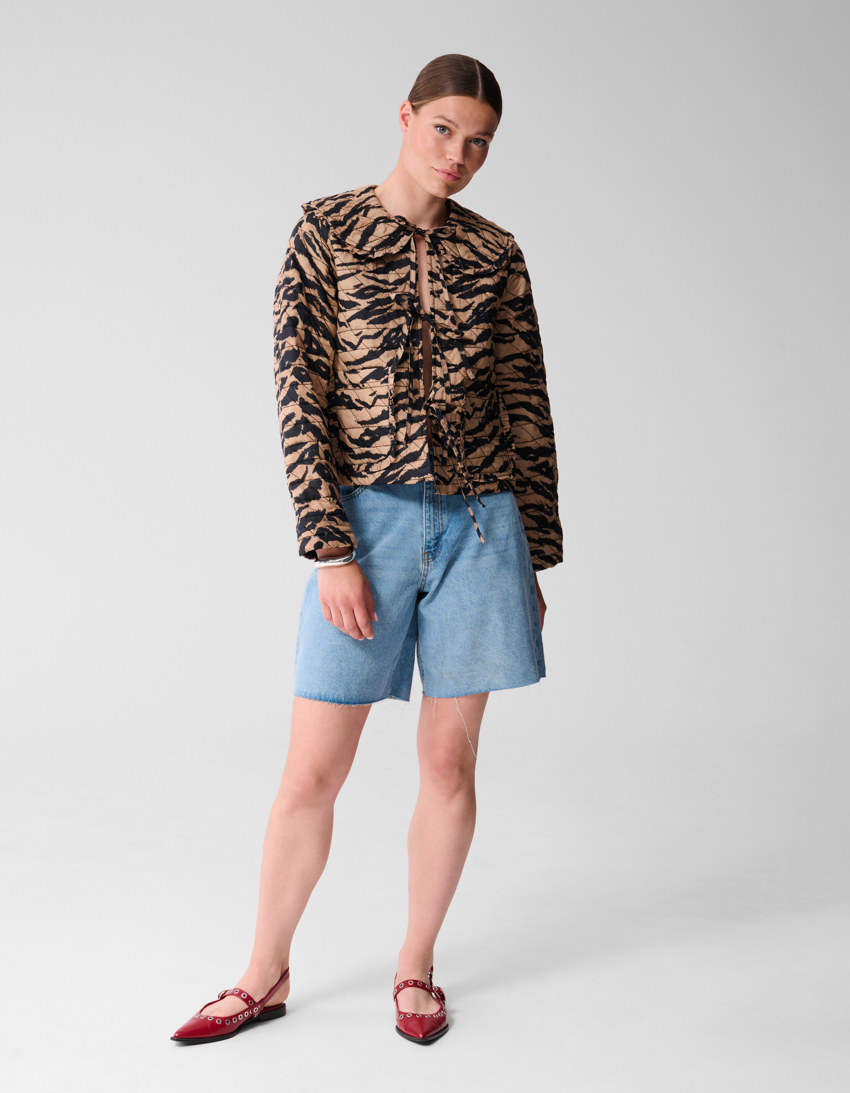 Tiger Kragen Jacke Braun SHOEBY WOMEN