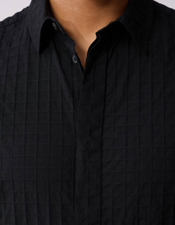 Struktur Hemd Schwarz SHOEBY MEN