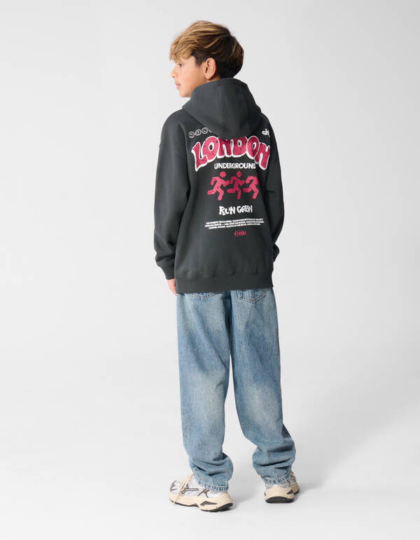 Oversized Run Hoodie Dunkelgrau SHOEBY BOYS
